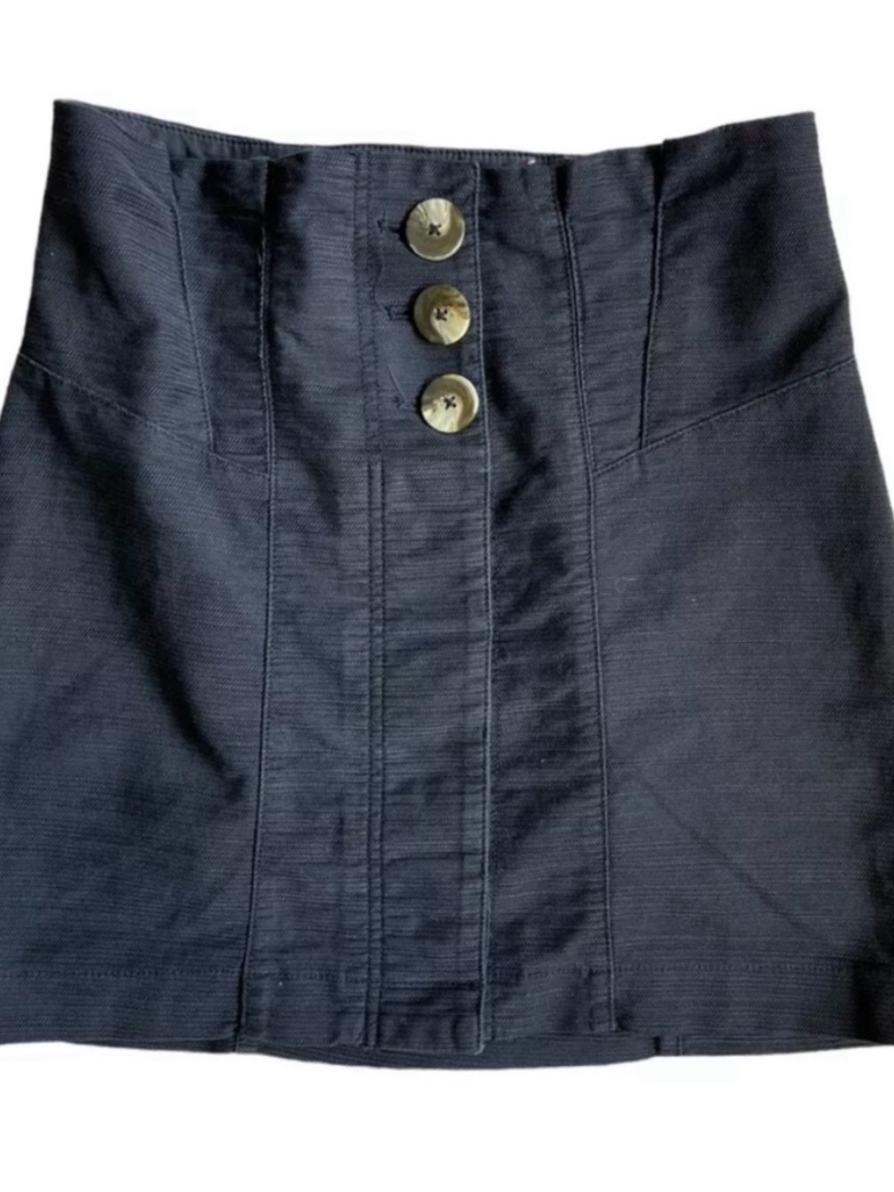 Free People Black Button-Front High-Waist Mini Skirt every minute size 6 - Picture 4 of 5